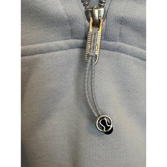 Lululemon Half-Zip Hoodie XS/S Blue Cotton-Blend Knit Ribbed High-Low Hem Lightw - Picture 11 of 11